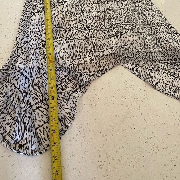 BCBGeneration Small Black White Sundress High Low Handkerchief Spaghetti Strap - Picture 9 of 10